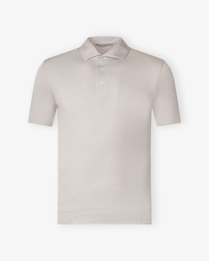 LES HOMMES D'AMSTERDAM LHDA - Polo short sleeve - Fine cotton - Sand