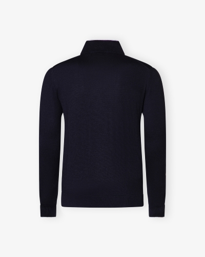 Doriani Cashmere - Full zip cotton cashmere silk - Navy