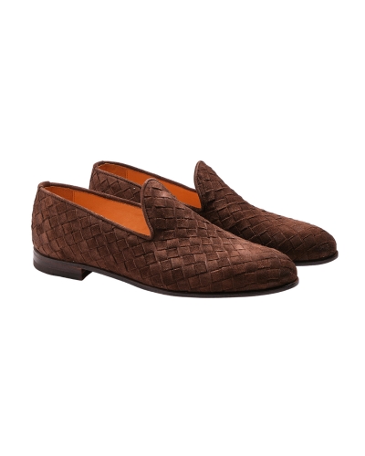 Bontoni - Loafer woven suede - Brown