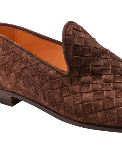 Bontoni - Loafer woven suede - Brown