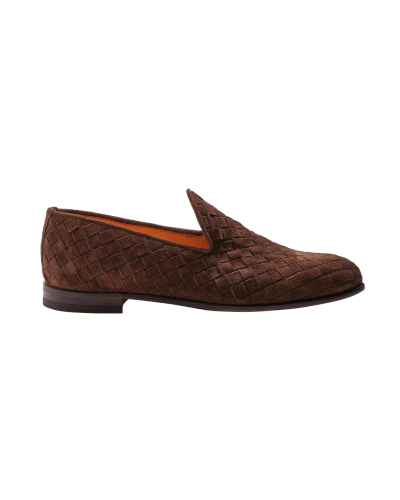 Bontoni - Loafer woven suede - Brown