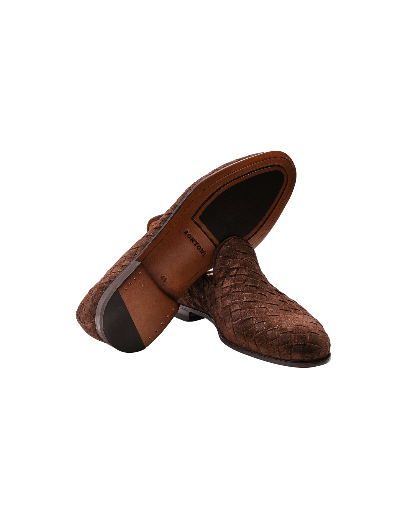 Bontoni - Loafer woven suede - Brown