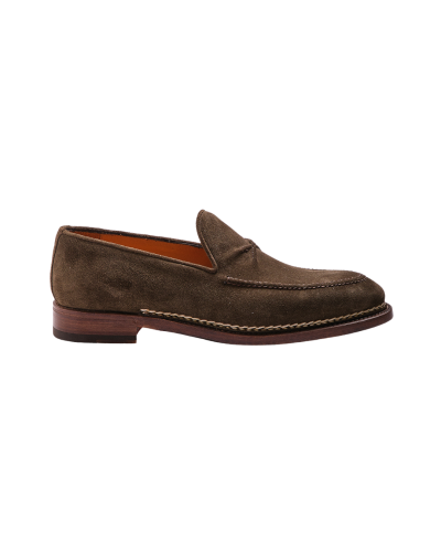 Bontoni - Loafer calf suede with Norwegian stitching - Olive