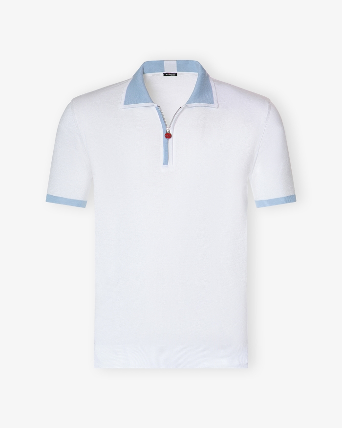 KITON Kiton - Polo short sleeve - Fine cotton - White