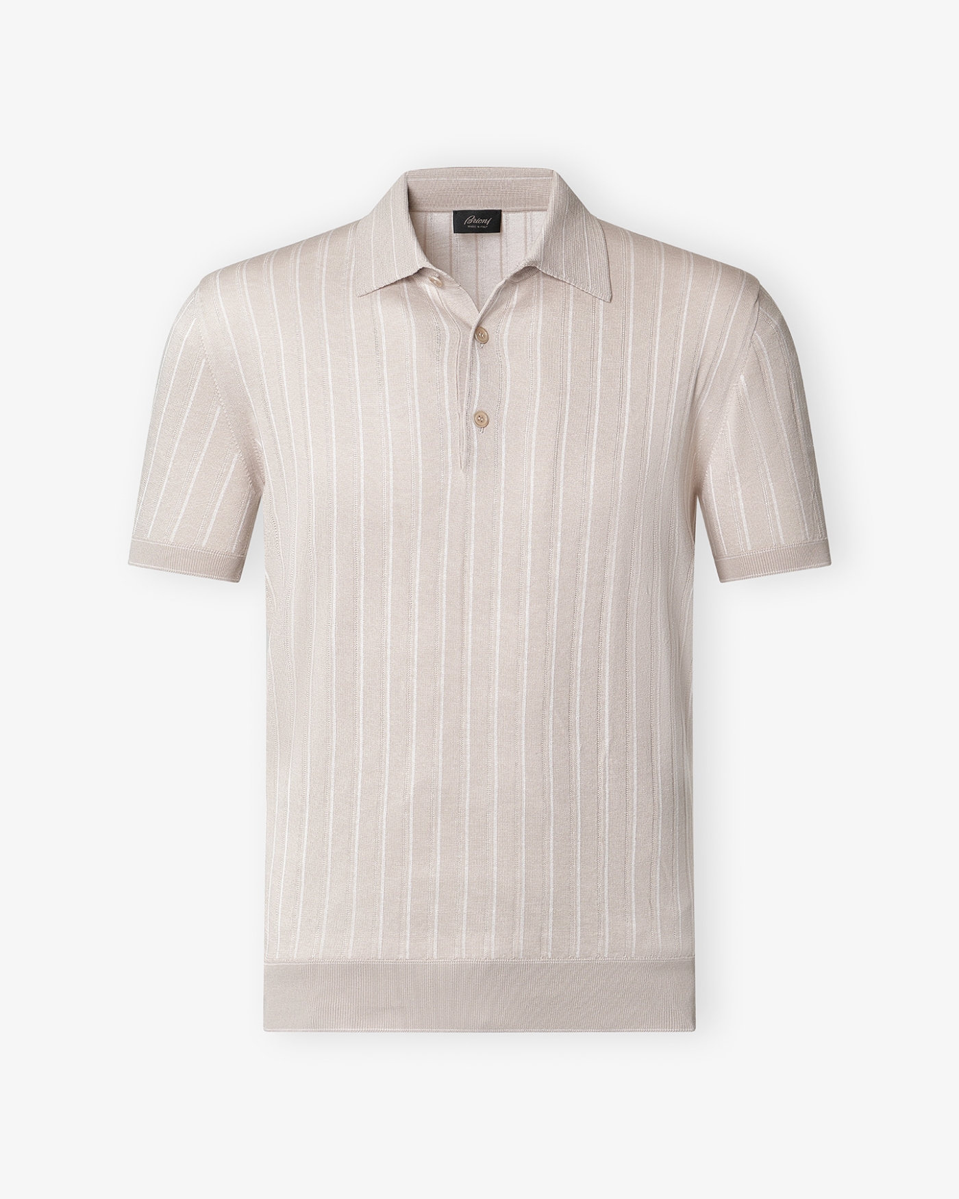 Brioni - Polo cotton silk linen - Sand