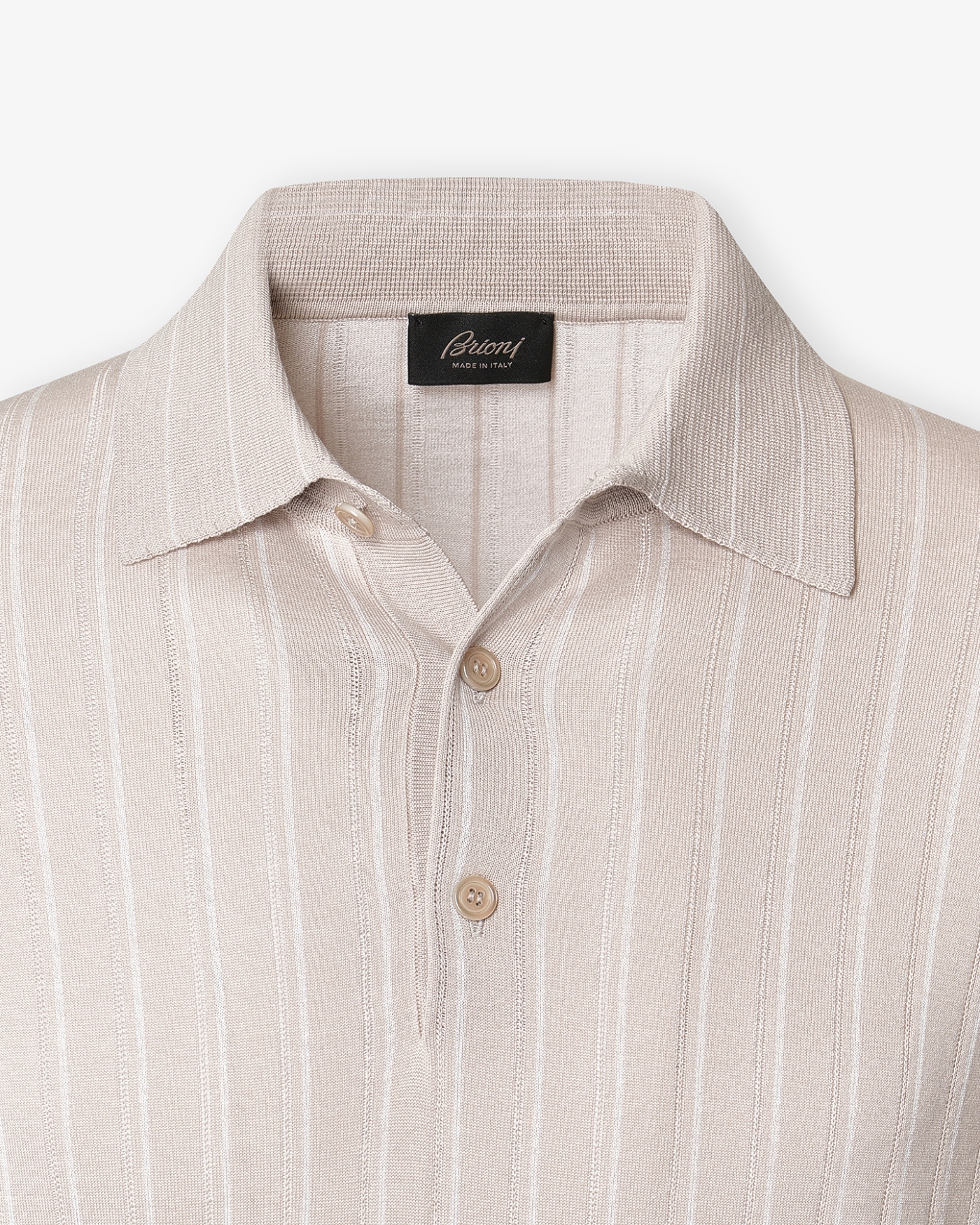Brioni - Polo cotton silk linen - Sand