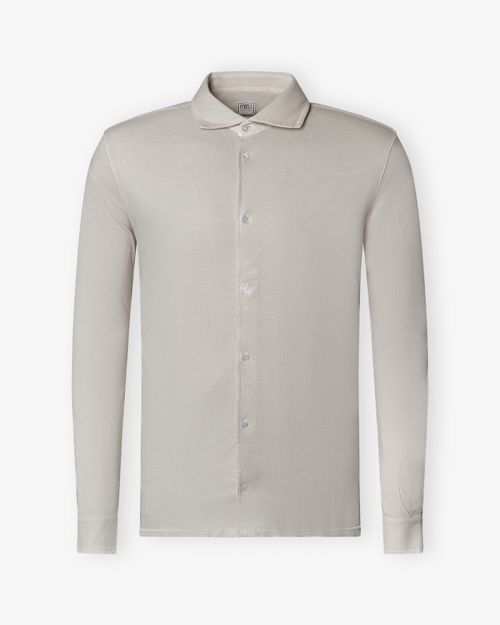 FEDELI Fedeli - Pique polo long sleeve - Sand
