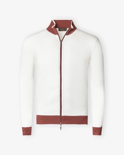Doriani Cashmere - Full zip cotton cashmere - Offwhite