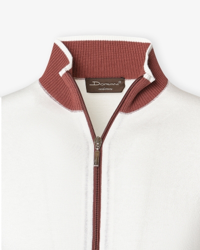 Doriani Cashmere - Full zip cotton cashmere - Offwhite