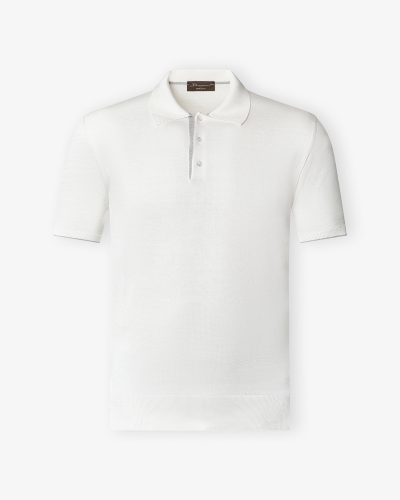 Doriani Cashmere - Polo short sleeve silk cotton - White