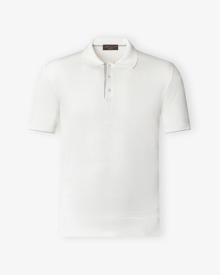DORIANI CASHMERE Doriani Cashmere - Polo short sleeve silk cotton - White