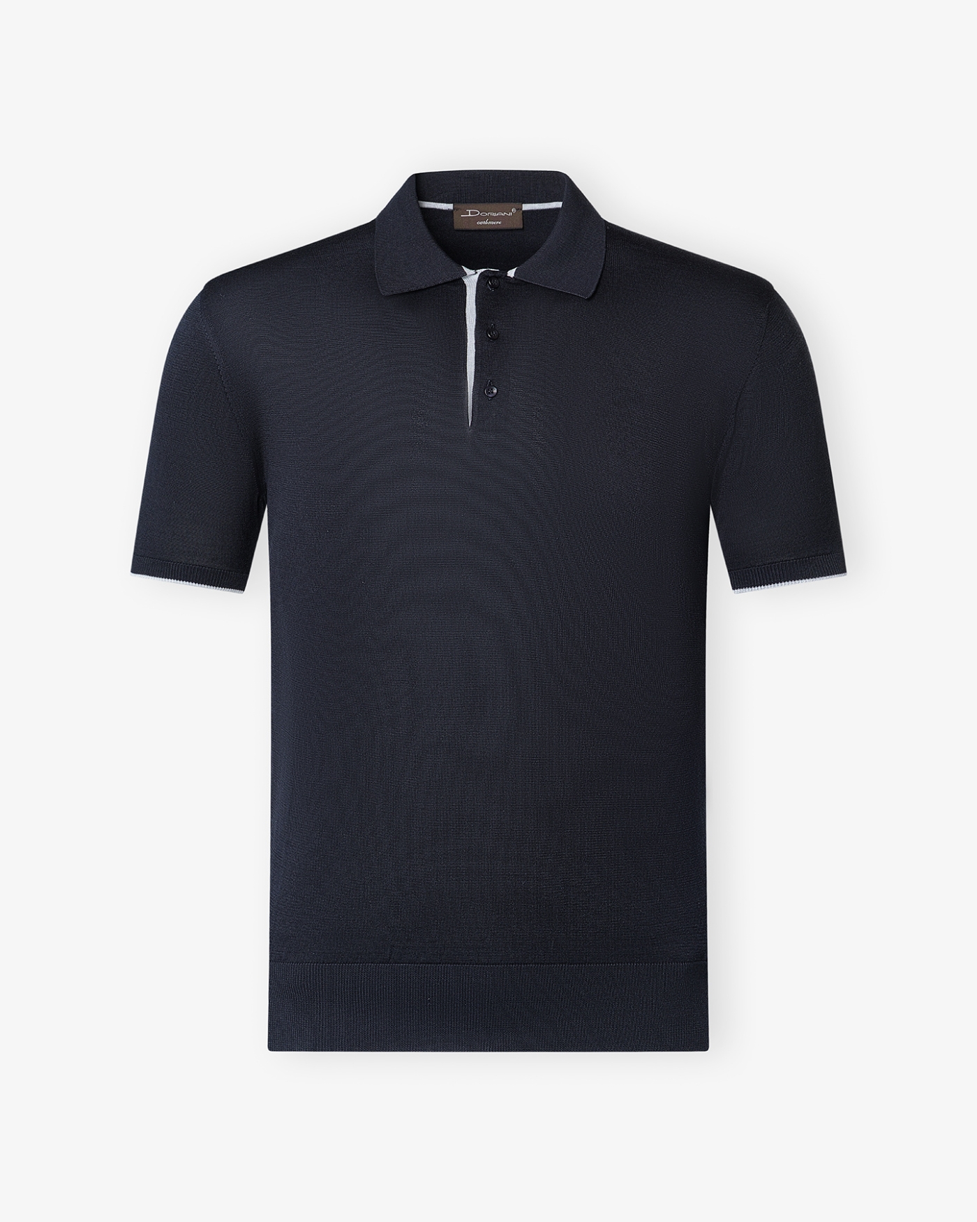 Doriani Cashmere - Polo short sleeve silk cotton - Navy