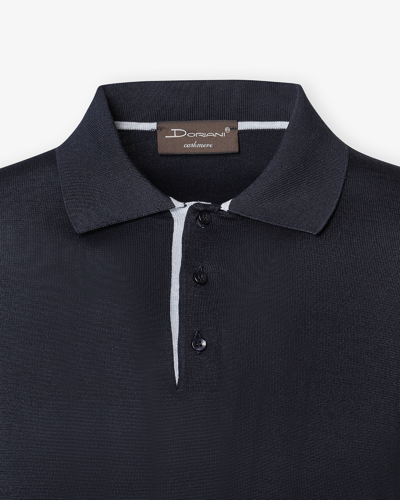 Doriani Cashmere - Polo short sleeve silk cotton - Navy