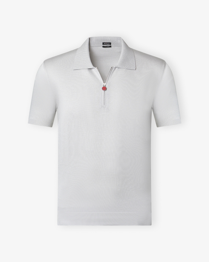 KITON Kiton - Polo short sleeve - Fine cotton - Grey