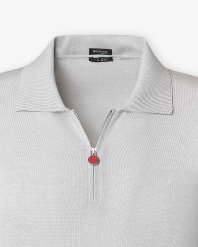Kiton - Polo short sleeve - Fine cotton - Grey