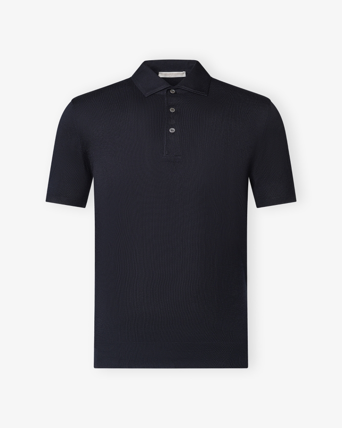 LES HOMMES D'AMSTERDAM LHDA - Polo short sleeve - Extra fine cotton - Navy