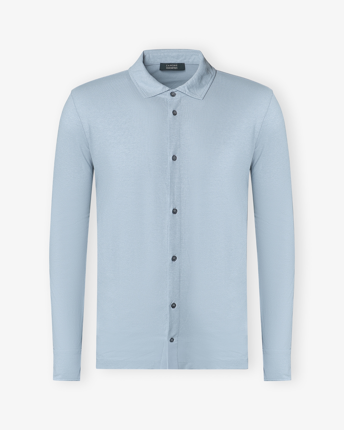 Polo shirt long sleeve - Ice cotton - Light blue