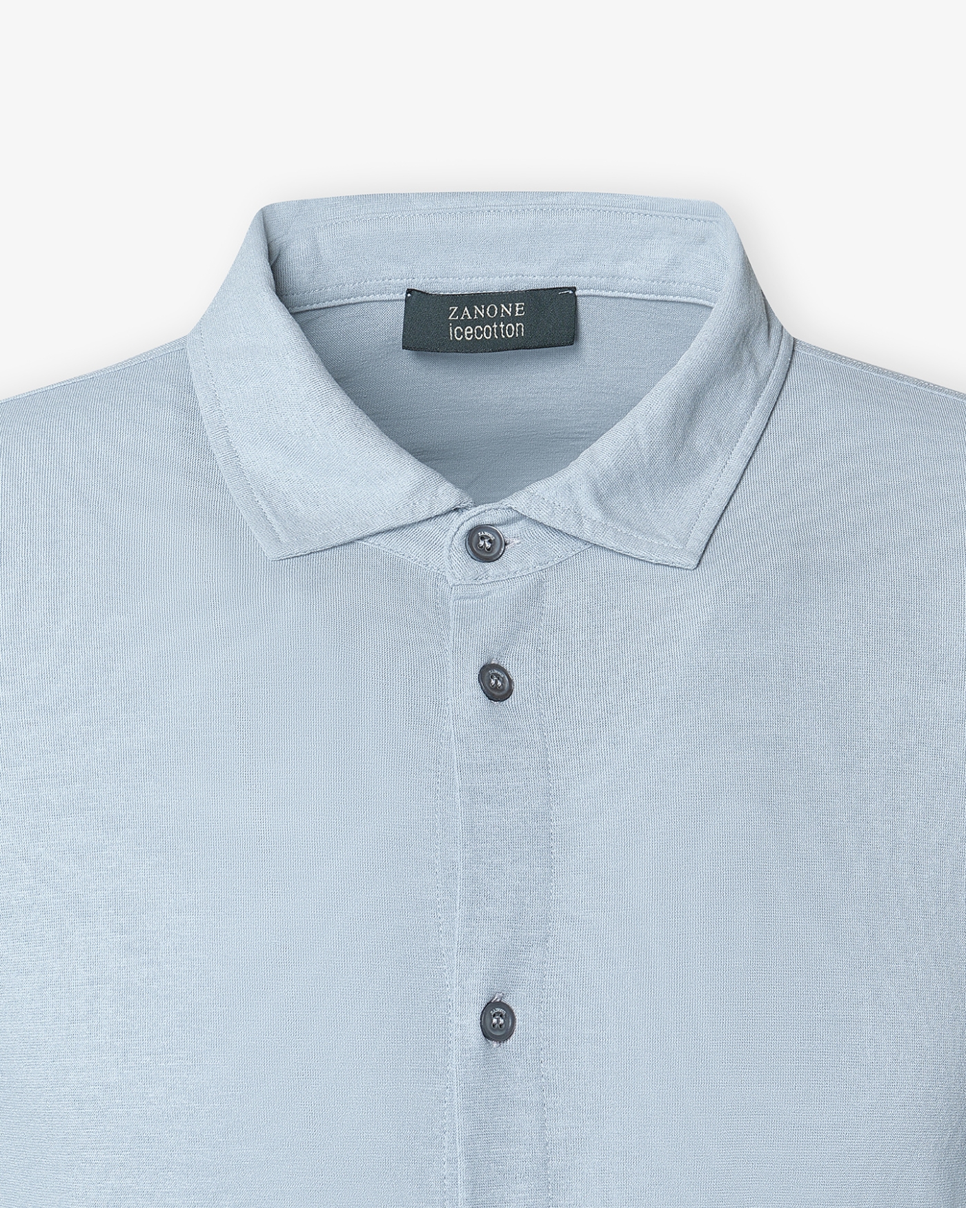 Polo shirt long sleeve - Ice cotton - Light blue