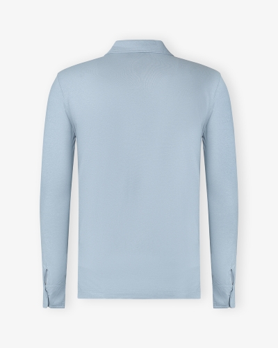 Polo shirt long sleeve - Ice cotton - Light blue