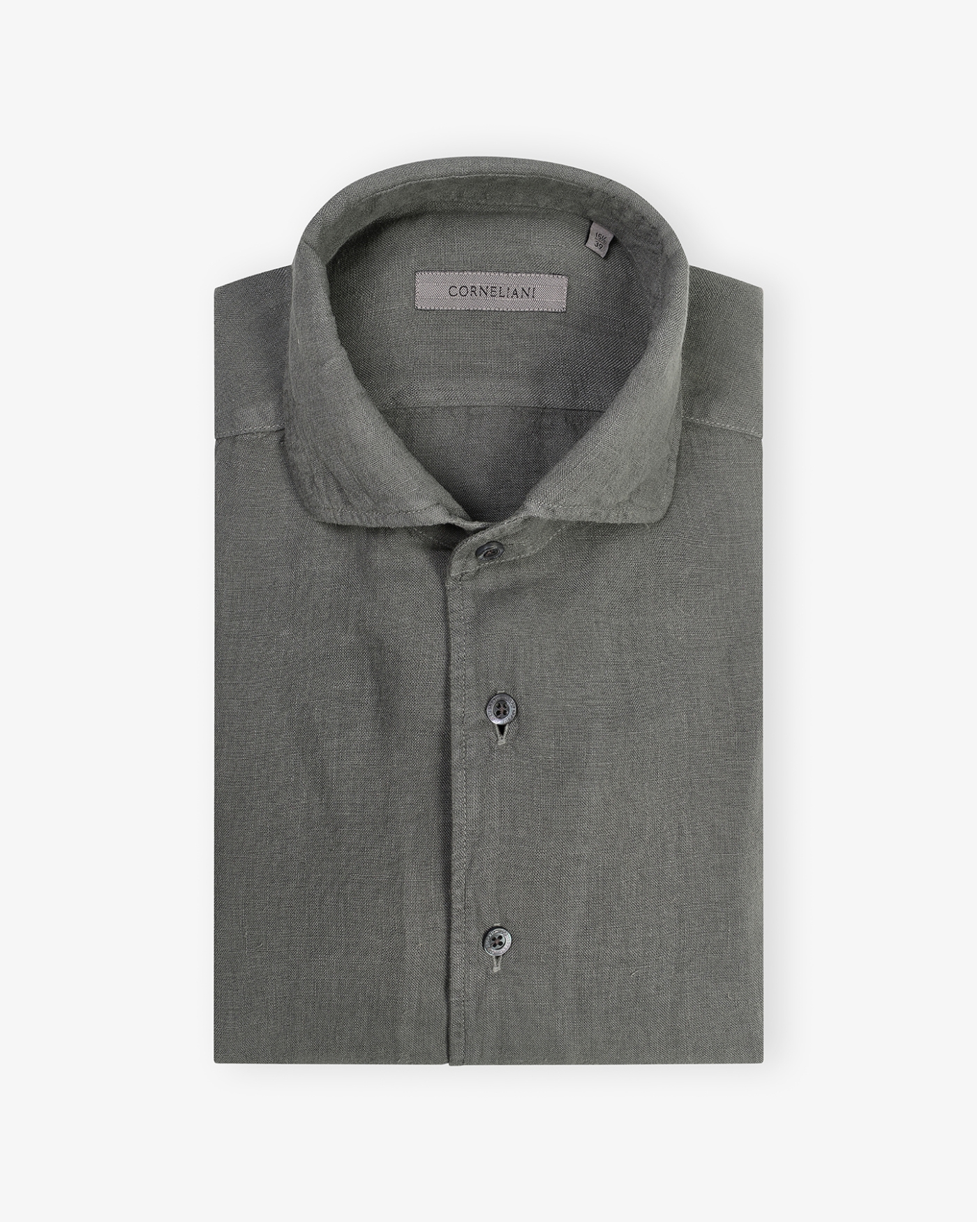 Shirt linen - Dark olive