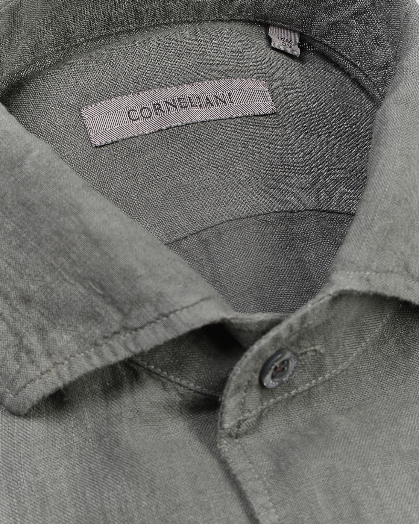 Shirt linen - Dark olive