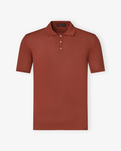 Polo cotton crepe - Terracotta