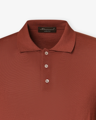 Polo cotton crepe - Terracotta
