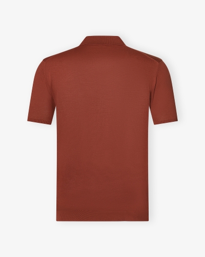 Polo cotton crepe - Terracotta
