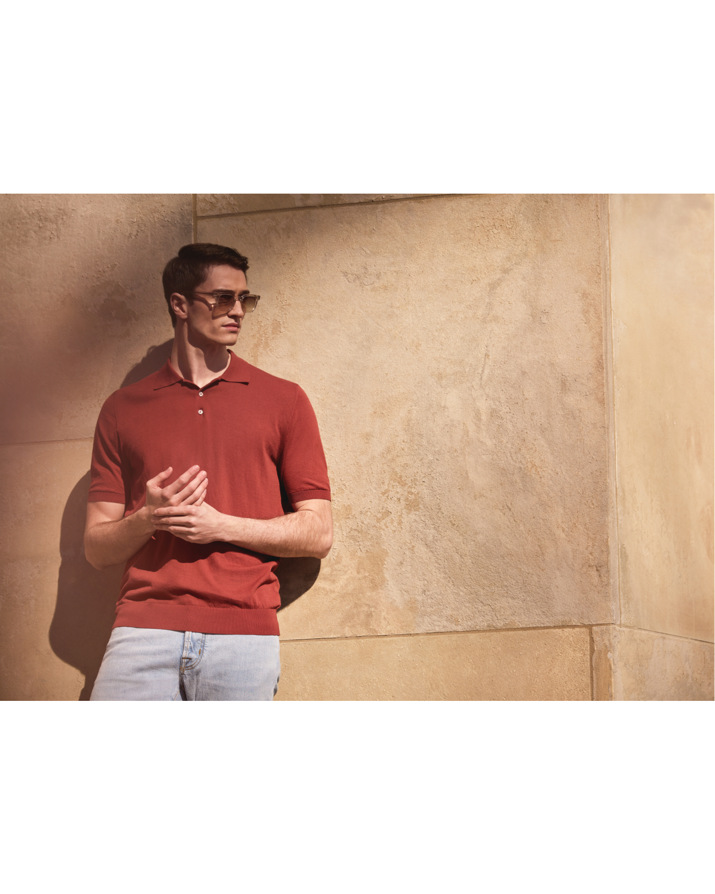 Polo cotton crepe - Terracotta