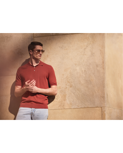 Polo cotton crepe - Terracotta