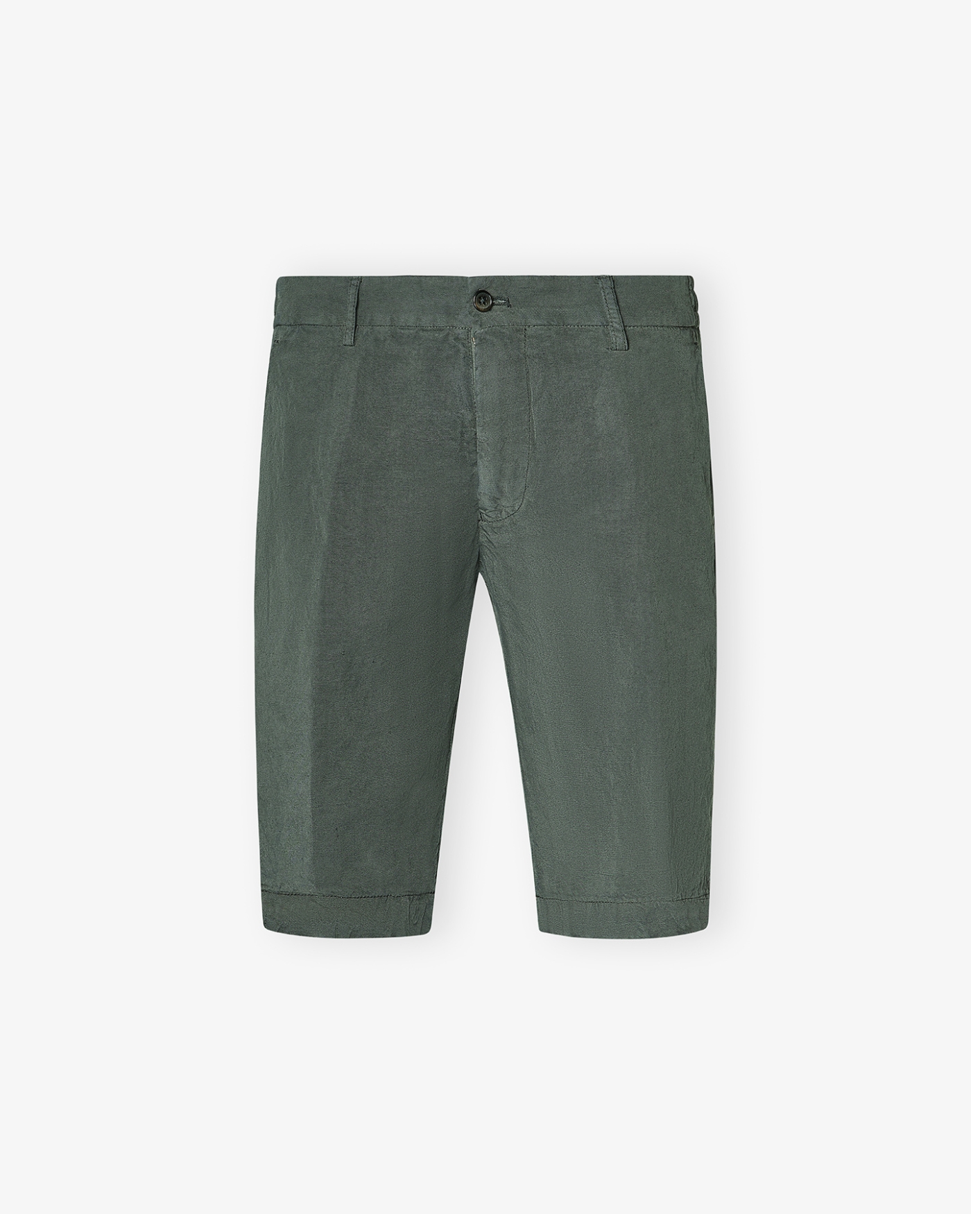 Shorts washed linen - Dark olive