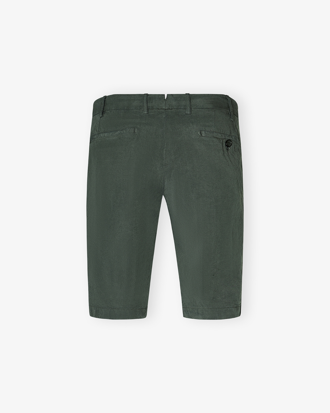 Shorts washed linen - Dark olive