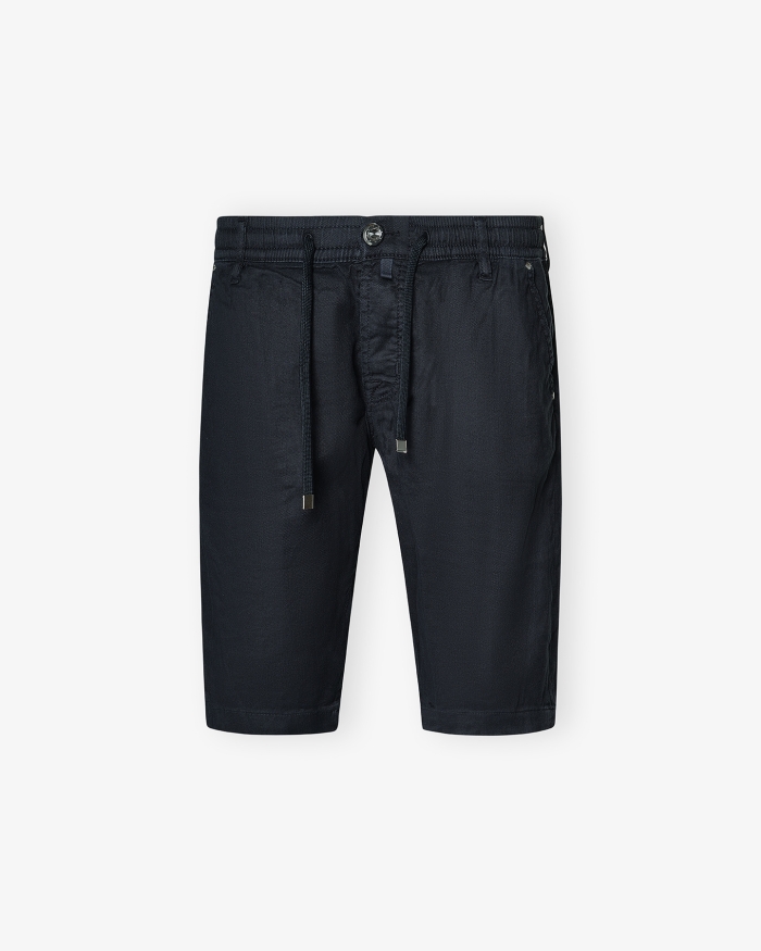 JACOB COHËN Short Leo - Cotton linen - Navy