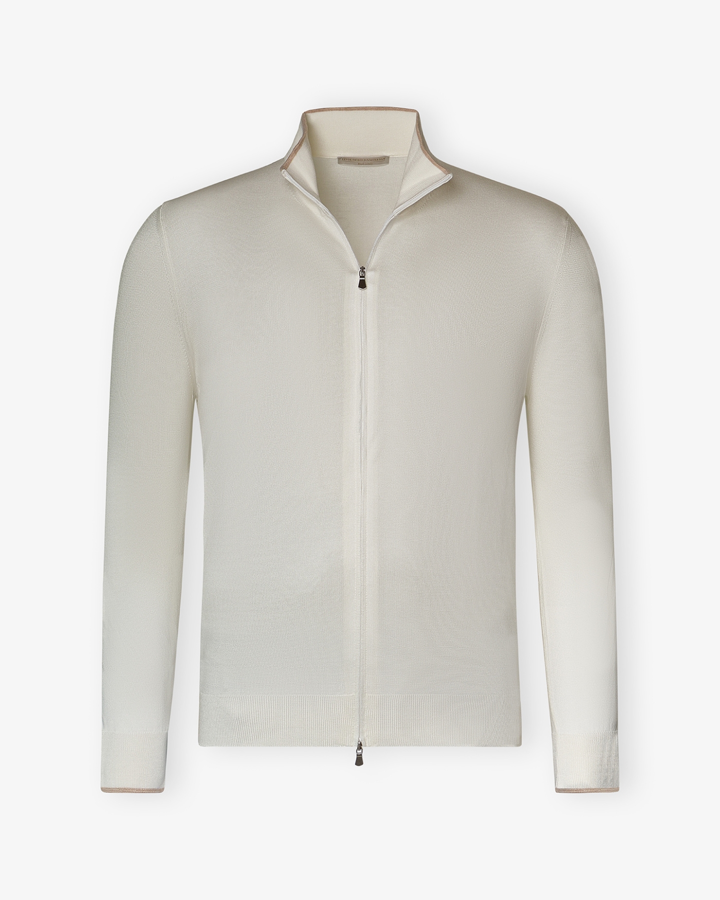 Full zip silk cotton - White