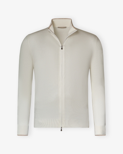 Full zip silk cotton - White