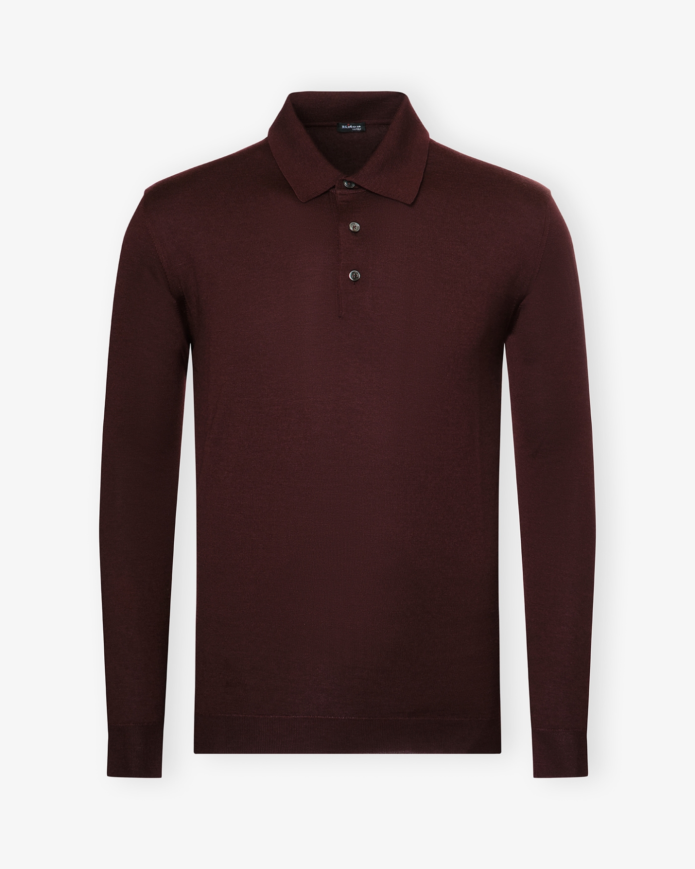 Kiton - Polo long sleeve - Cashmere silk - Bordeaux