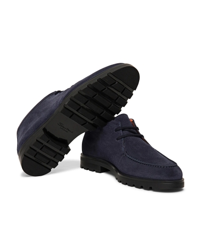 Santoni - Suede desert boot - Navy
