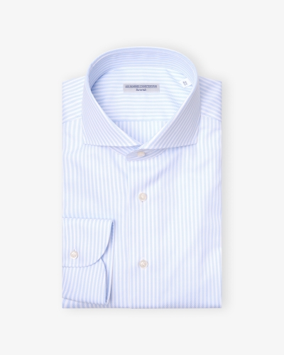 LHDA x Albini - Shirt fine cotton - Stripes L.blue