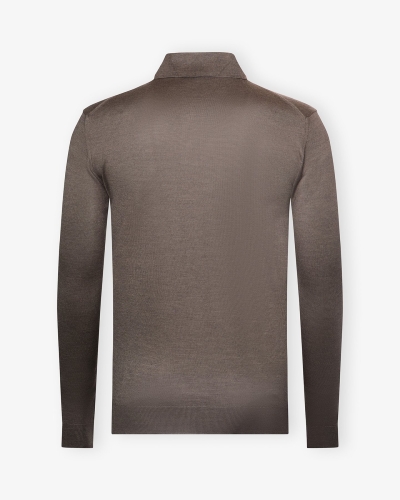 Fedeli - Polo long sleeve cashmere silk - Greige