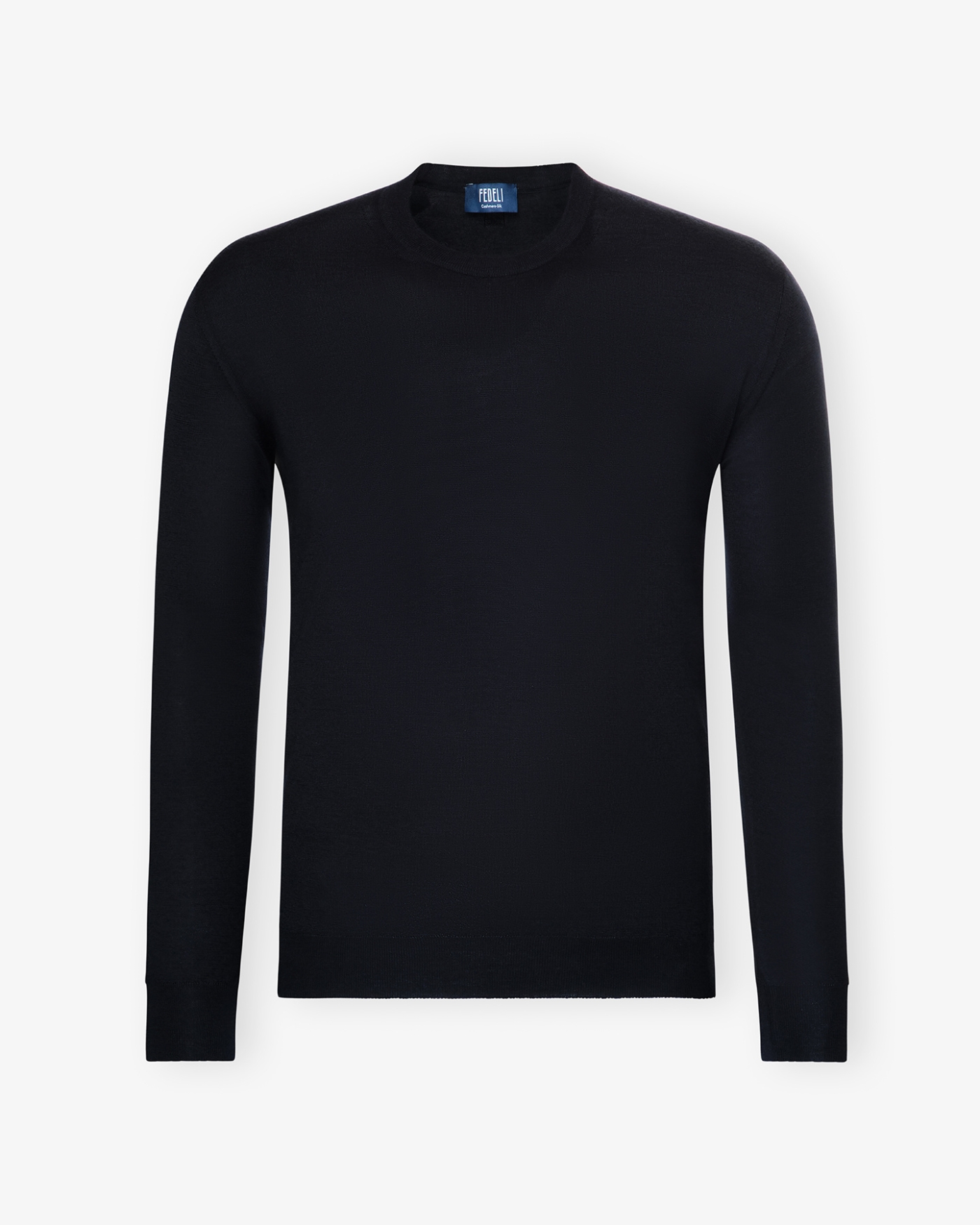 Fedeli - Round neck cashmere silk - Navy