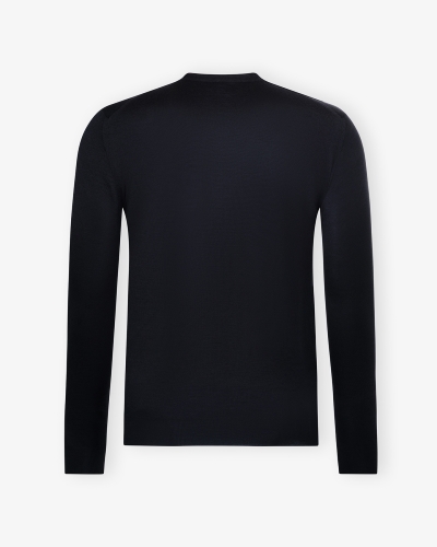 Fedeli - Round neck cashmere silk - Navy
