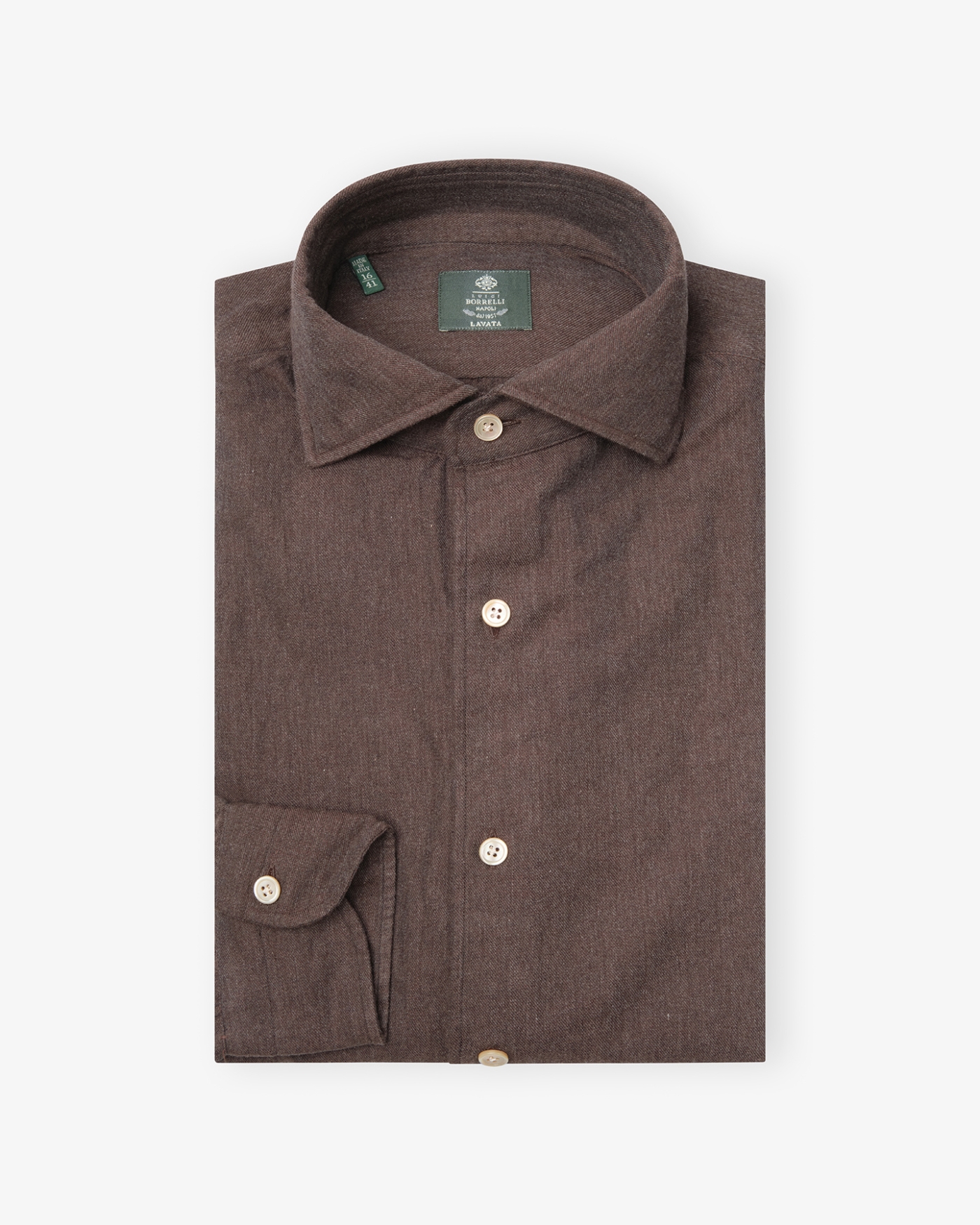 Borrelli Napoli - Shirt washed cotton - Brown