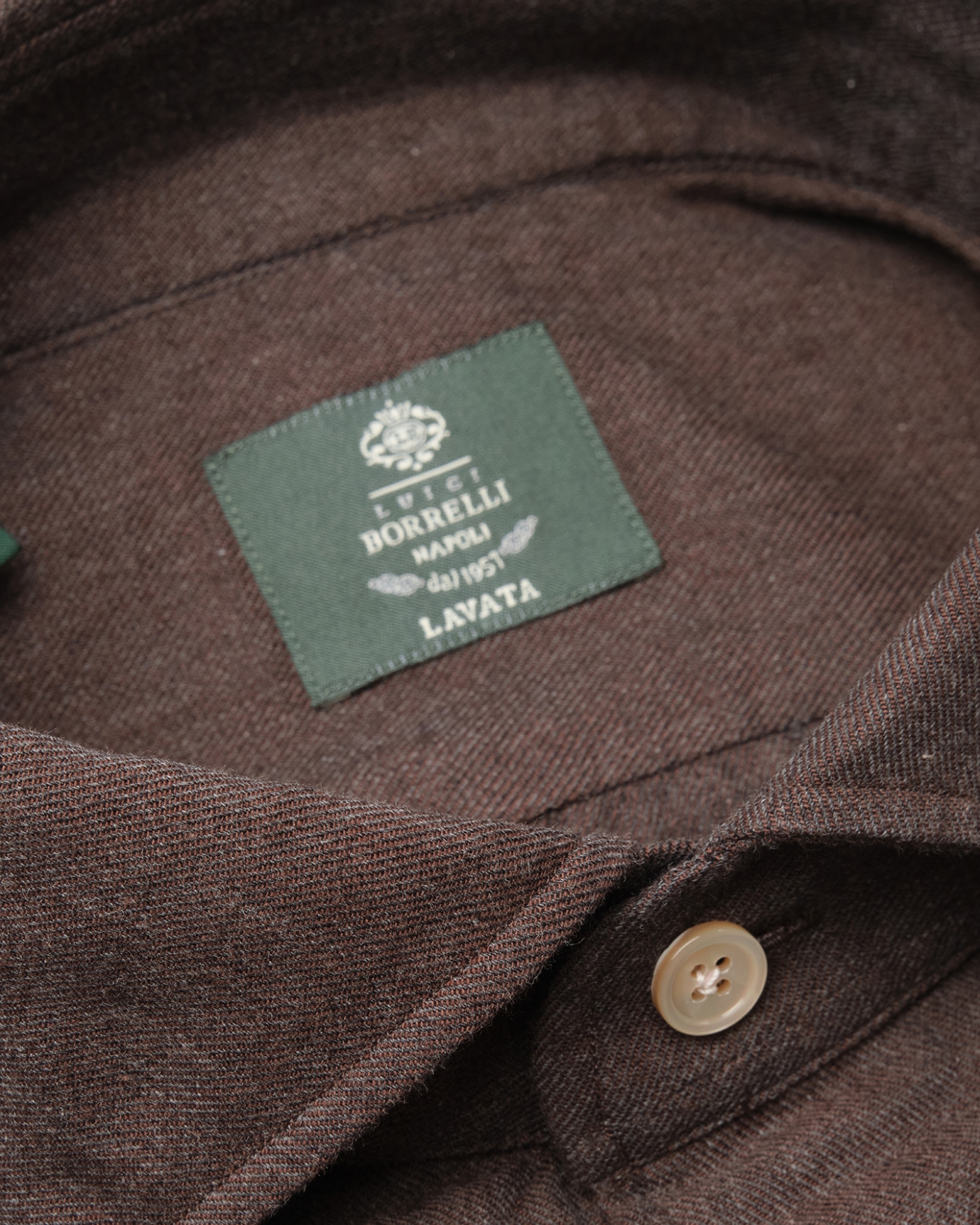 Borrelli Napoli - Shirt washed cotton - Brown