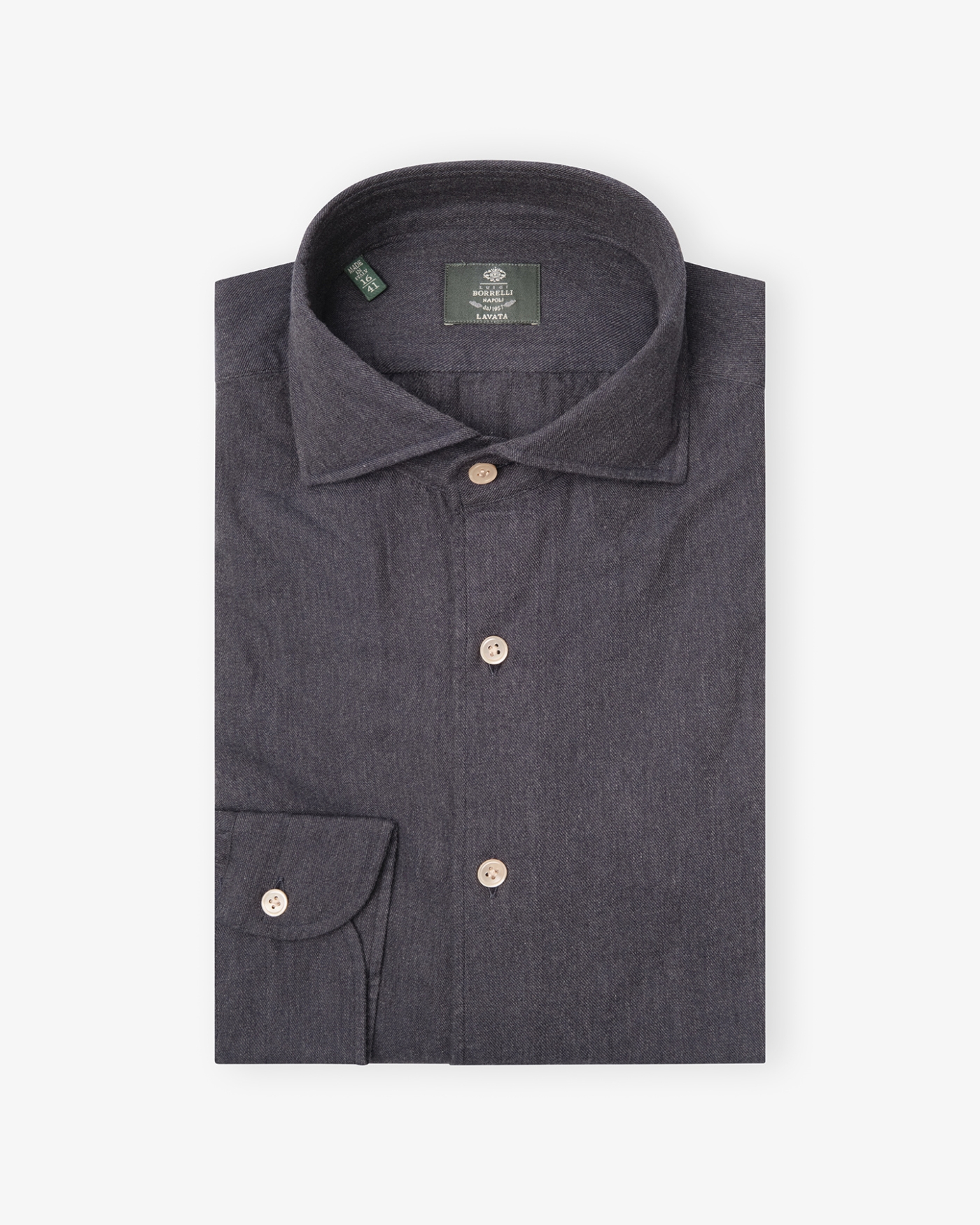 Borrelli Napoli - Shirt washed cotton - Navy
