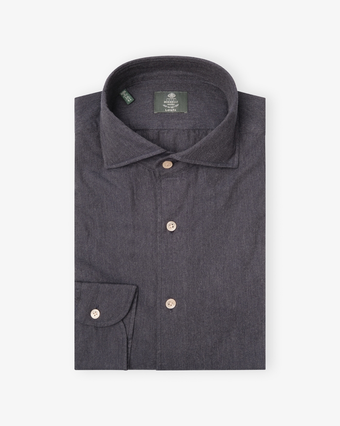 BORRELLI NAPOLI Borrelli Napoli - Shirt washed cotton - Navy