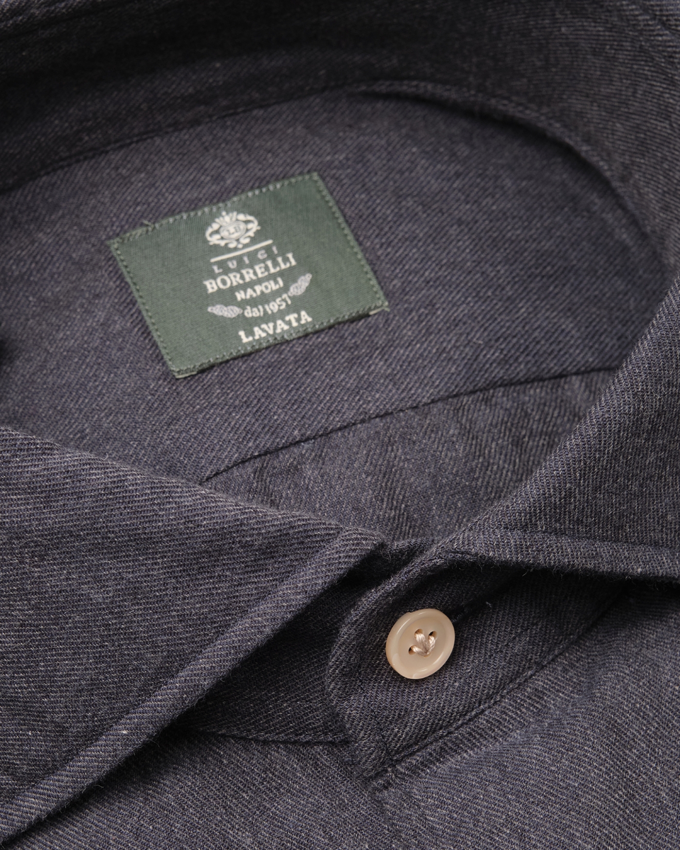Borrelli Napoli - Shirt washed cotton - Navy