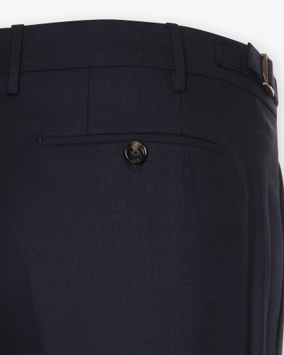 Berwich - Trousers retrolong wool - Navy