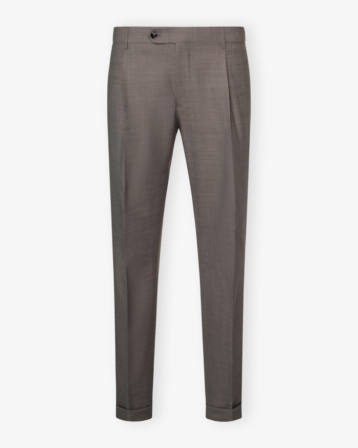 BERWICH Berwich - Trousers retrolong wool - Greige
