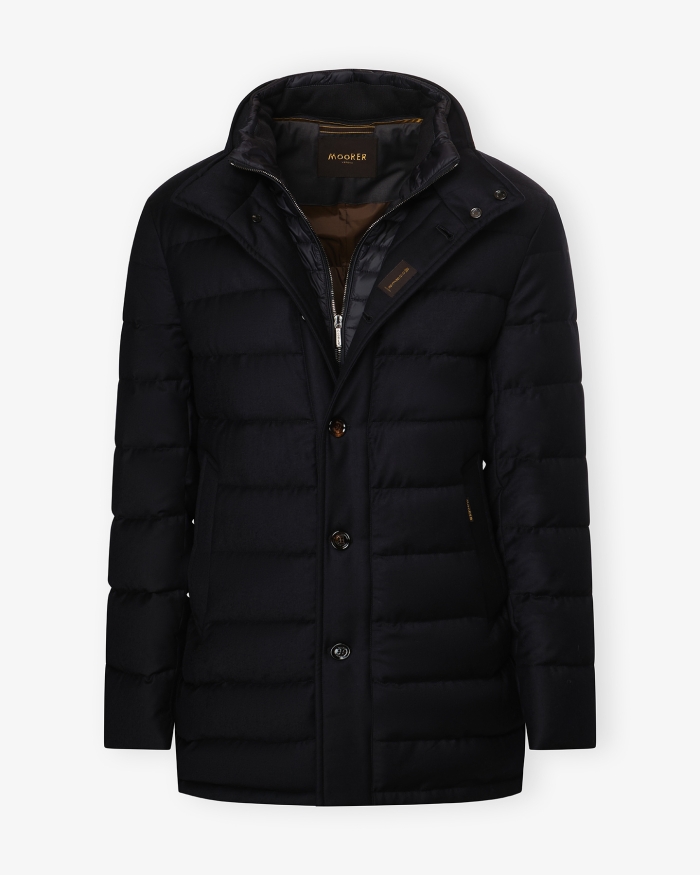 MOORER MooRER - Quilted parka - Goose feather cashmere - Navy 158883598