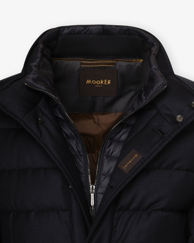 MooRER - Quilted parka - Goose feather cashmere - Navy
